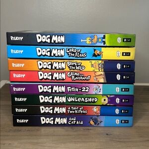 Dog Man Books Series Set of 8 Hardcover Books